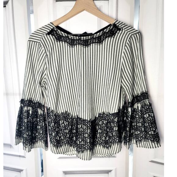 EUC Zara Lace Bell Sleeve Blouse - Small - Picture 7 of 10